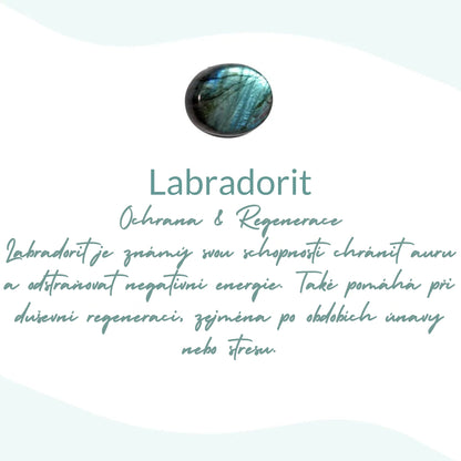 Náramek „Nebeské oko“ s labradoritem a hematitem